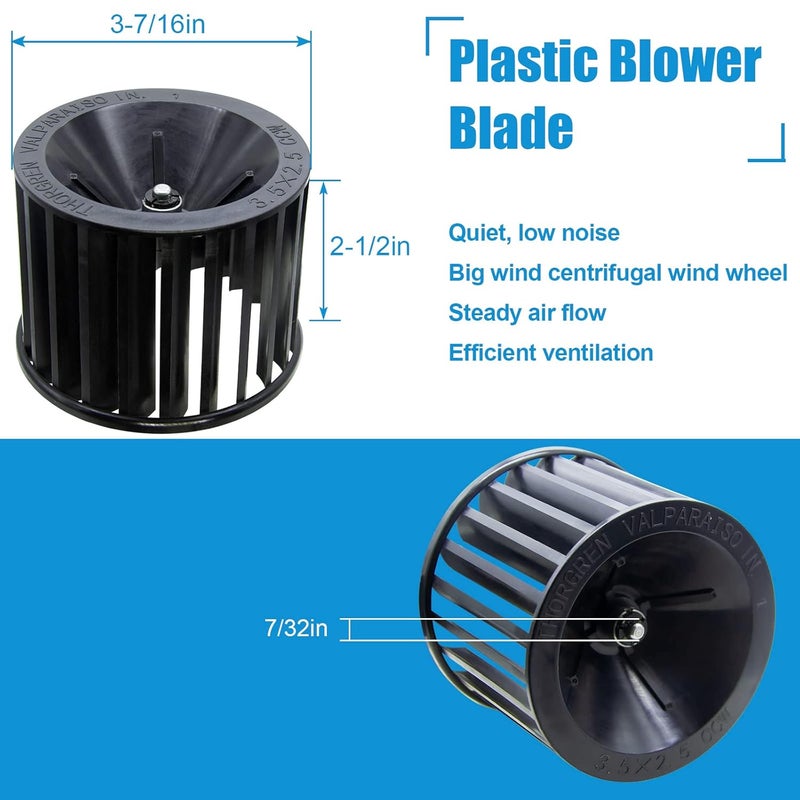 DEEKOOL Upgraded S97009796 Replacement Fan Blower Assembly for Bathroom Bulb Heaters Broan 162-E、G、J、K、L、M and 164-E、G、J、K、L、M, Replaces Part Numbers 97009796, S97009758, S97009796B - Image 4